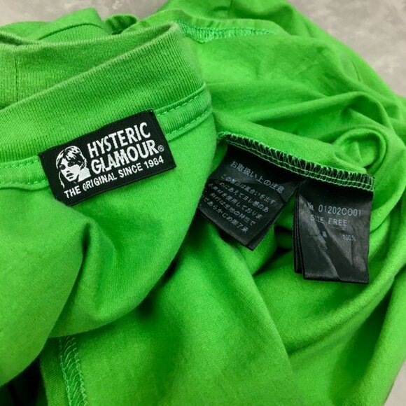 HYSTERIC GLAMOUR Oversized Unisex Green Black Logo Graphic Tee Shirt Size XL 2XL - Picture 9 of 9